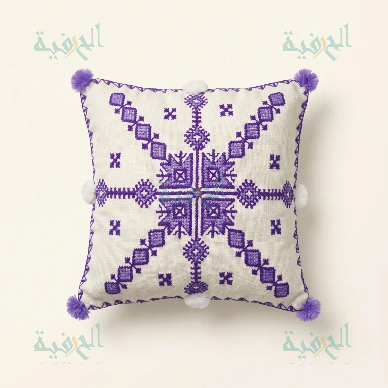 Coussin Brodé à la Main